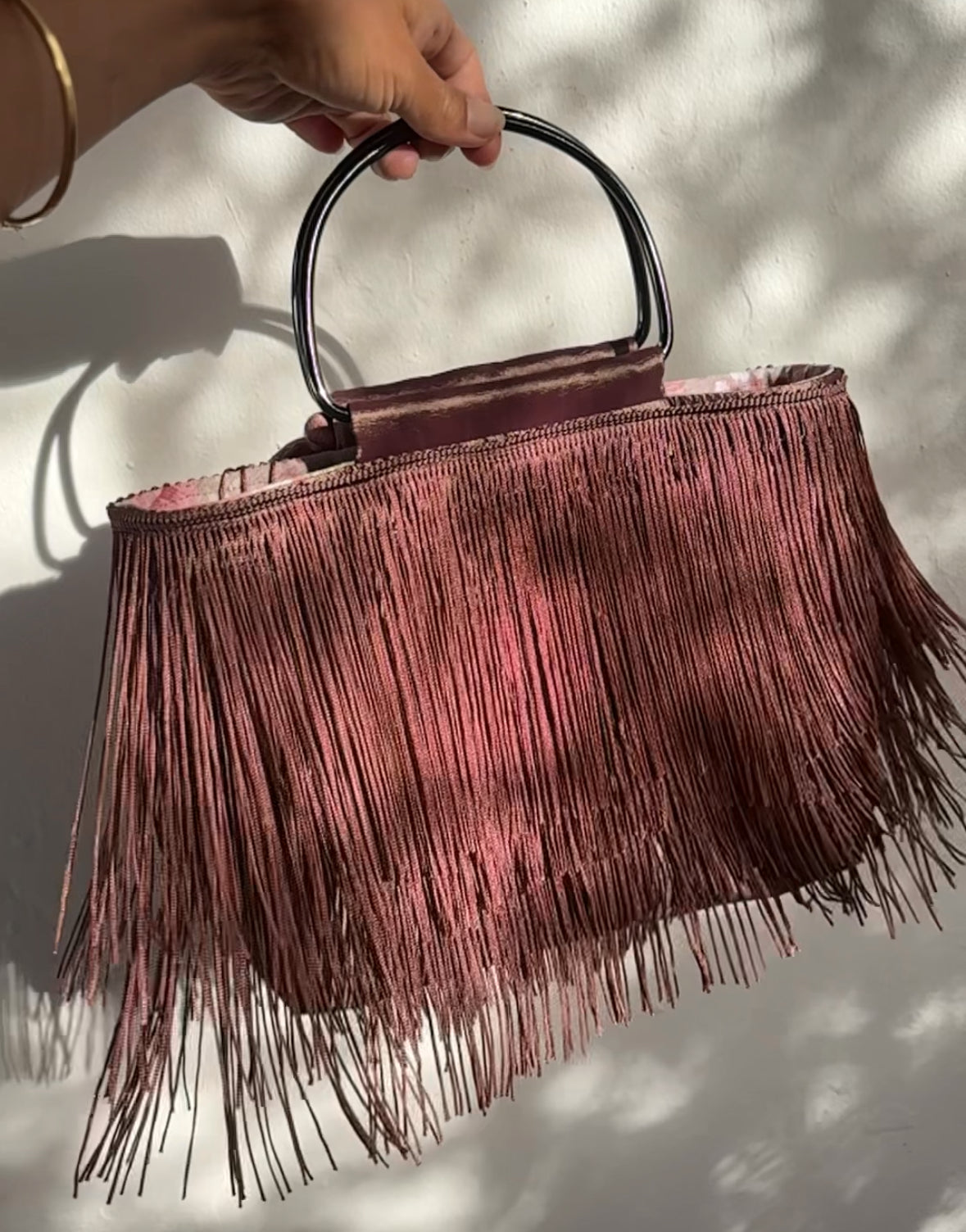 Amaranth Fringe Bag