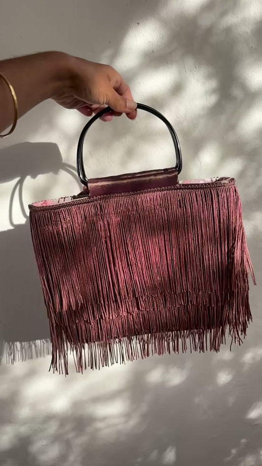 Amaranth Fringe Bag